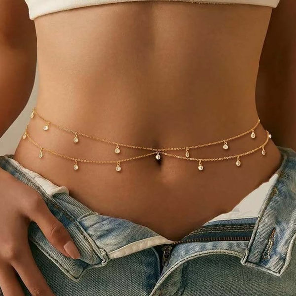 Chaîne de Taille Fine Dorée — Pendentifs Cristaux
